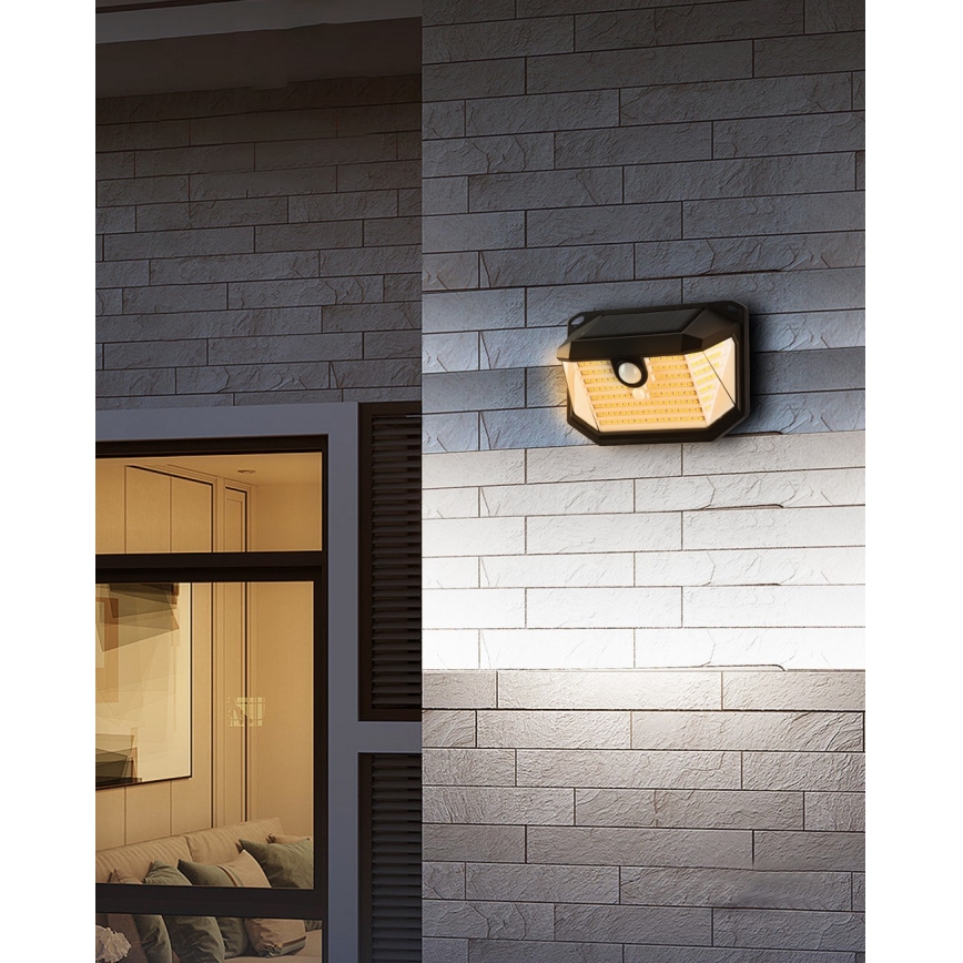 Aplică LED solară cu senzor Brilagi WALLIE LED/4W/5,5V 1200 mAh 3000K IP65