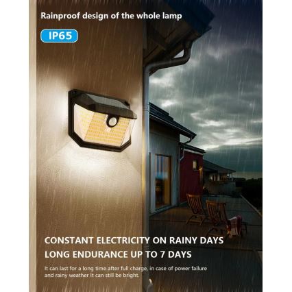 Aplică LED solară cu senzor Brilagi WALLIE LED/4W/5,5V 1200 mAh 3000K IP65