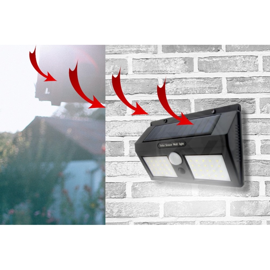 Aplică LED solară cu senzor LED/1,2W/3,7V IP54