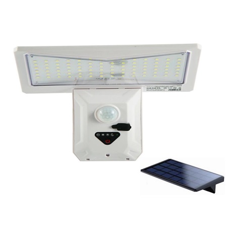 Aplică LED solară cu senzor LED/2,6W/5,5V IP65 alb