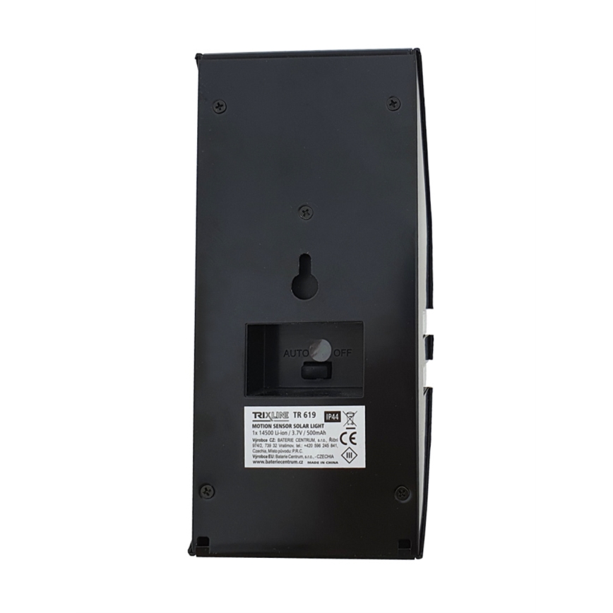 Aplică LED solară cu senzor LED/3,7V 500 mAh IP44 negru