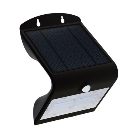 Aplică LED solară cu senzor LED/3W/3,7V 3000/4000K IP65 neagră
