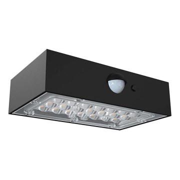 Aplică LED solară cu senzor LED/3W/3,7V 3000K/4000K IP65 negru