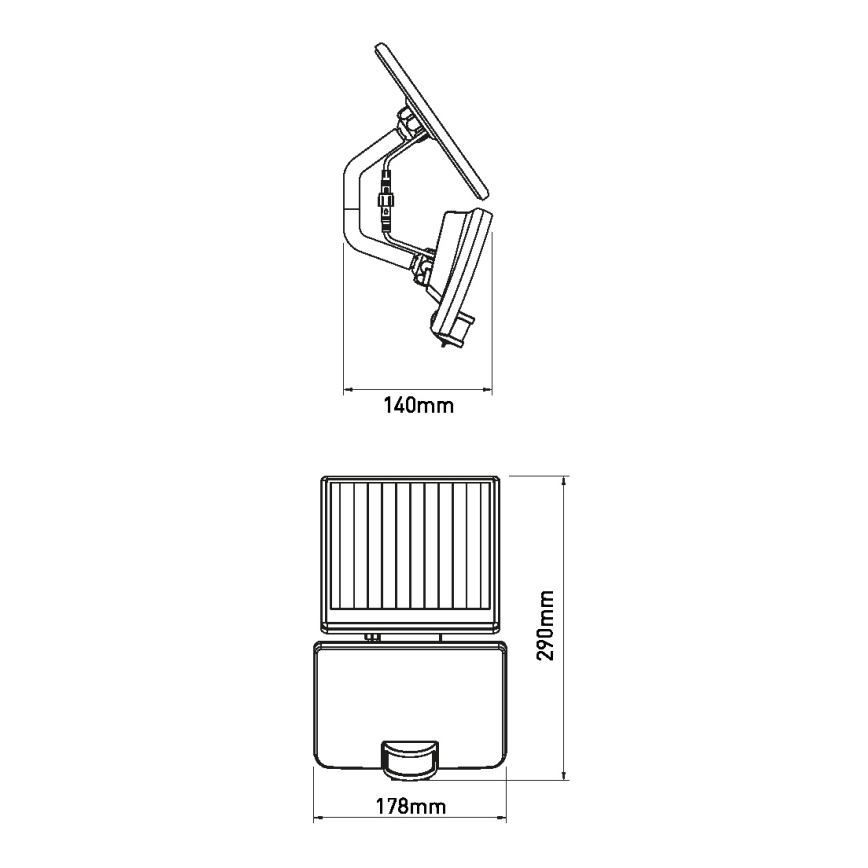 Aplică LED solară cu senzor LED/8W/3,7V 2000 mAh IP54