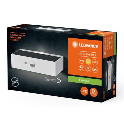 Aplică LED solară cu senzor Ledvance ENDURA SOLAR LED/3W/4,2V IP65