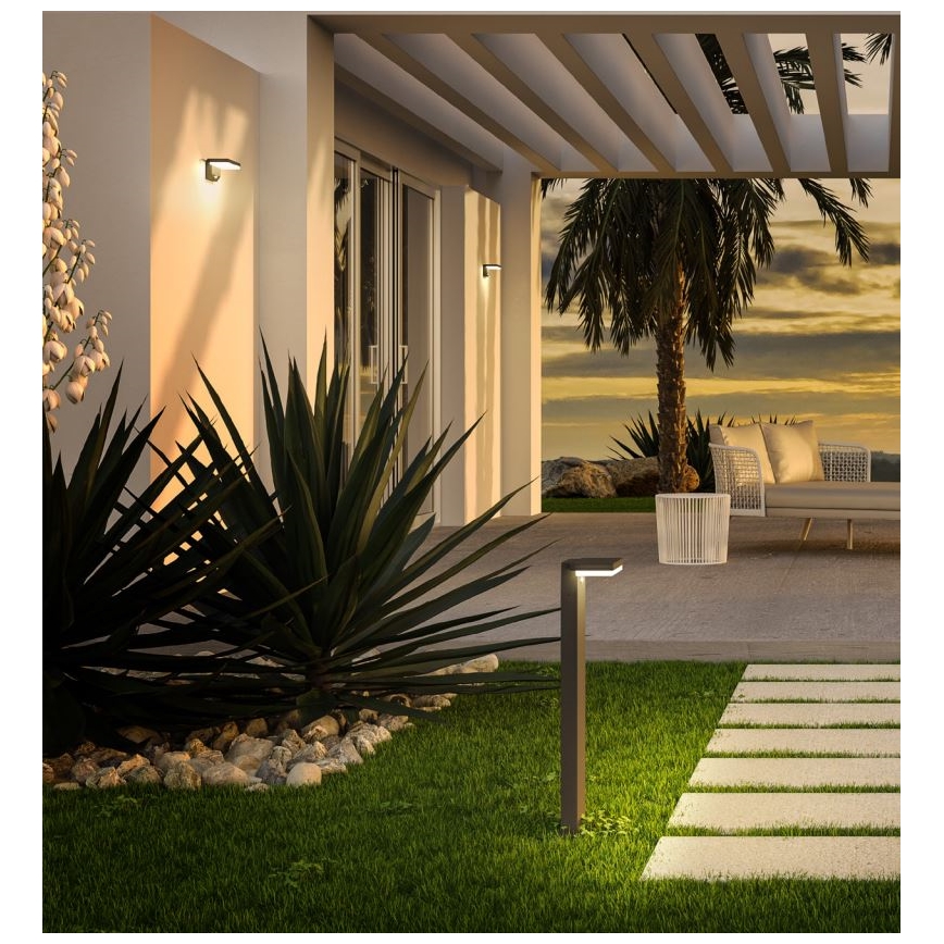 Aplică LED solară cu senzor Redo 90535 TAIYO LED/2W/3,7V 3000K IP54 antracit