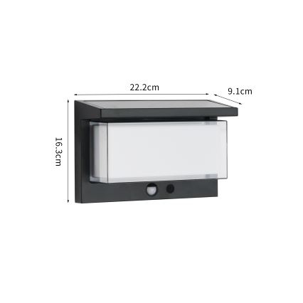 Aplică LED solară cu senzor SUN LUME LED/10W/3,7V 4000 mAh IP44