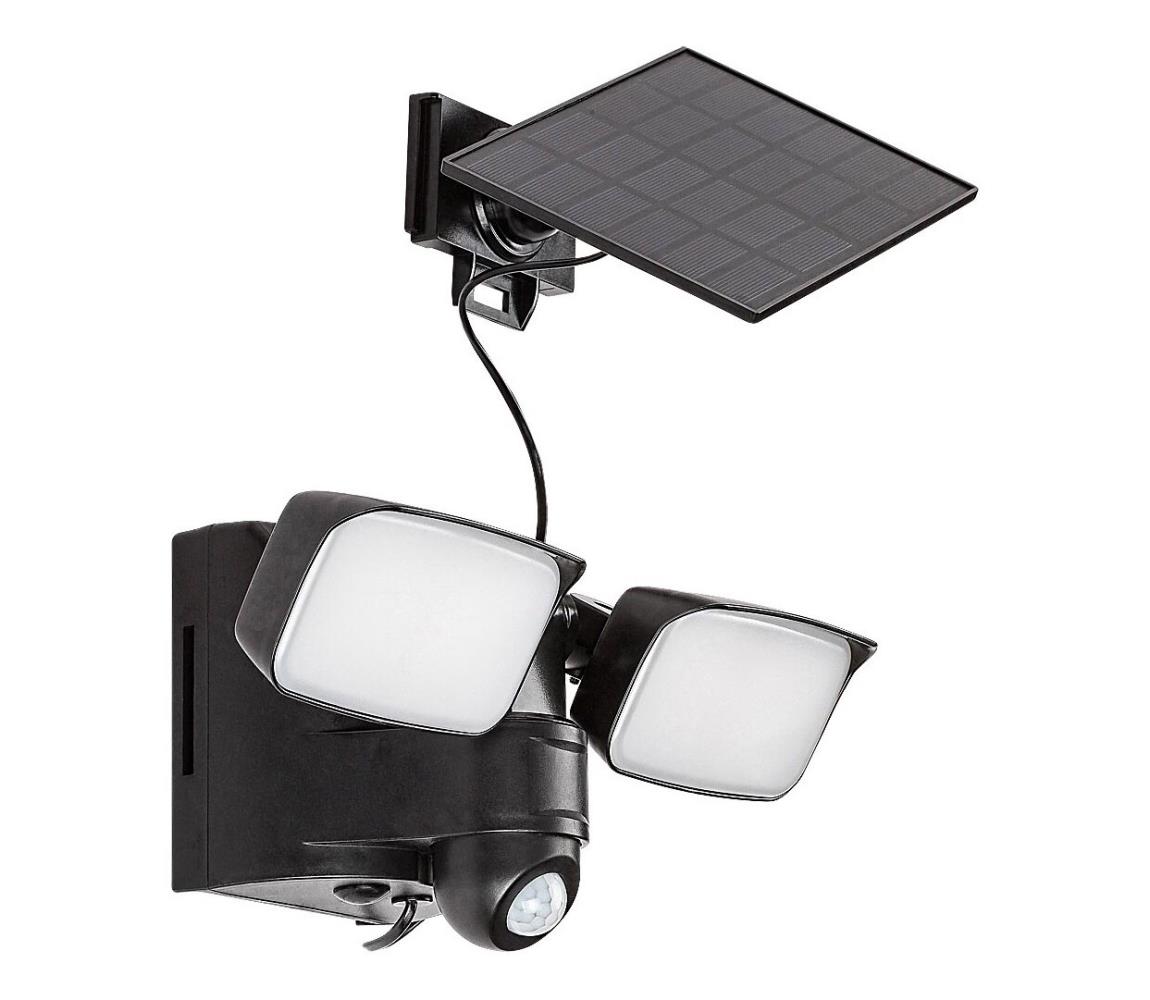 Aplică LED solară Rabalux 77091 LESZNO 2xLED/5W/37V IP54 negru