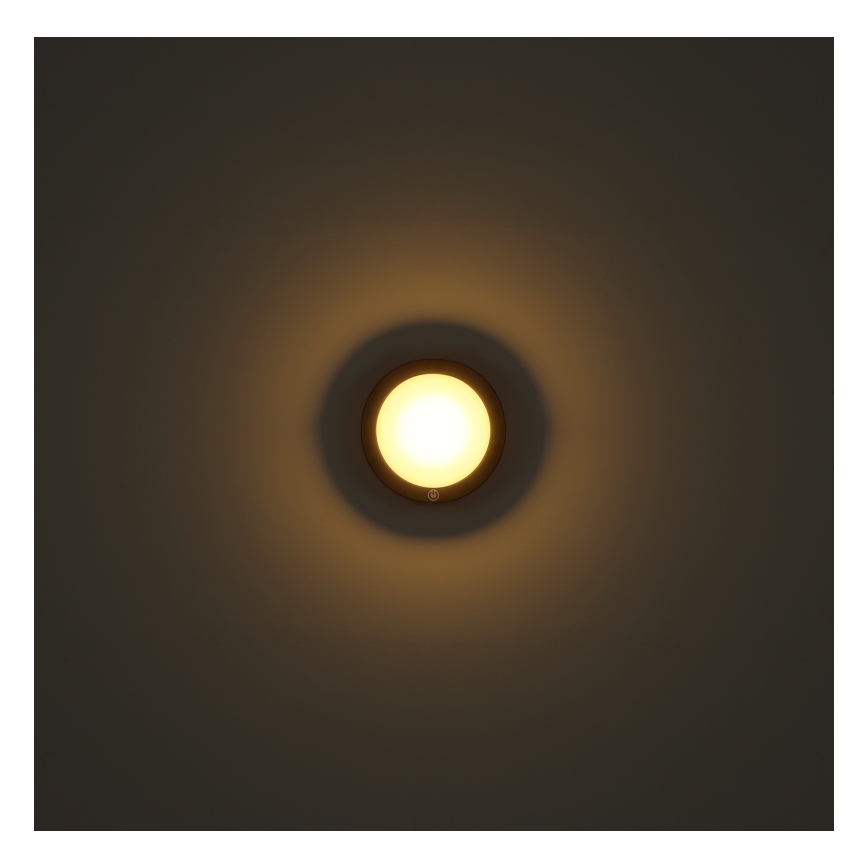 Aplică LED tactilă reîncărcabilă Globo LED/1,2W/3,7V d. 15 cm 1800 mAh negru