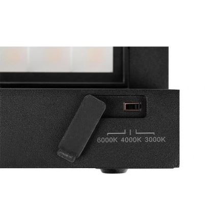 Aplica LED de exterior pentru perete cu senzor de mișcare și senzor crepuscular, 36W, 230V, 3000/4000/6500K, IP54, negru