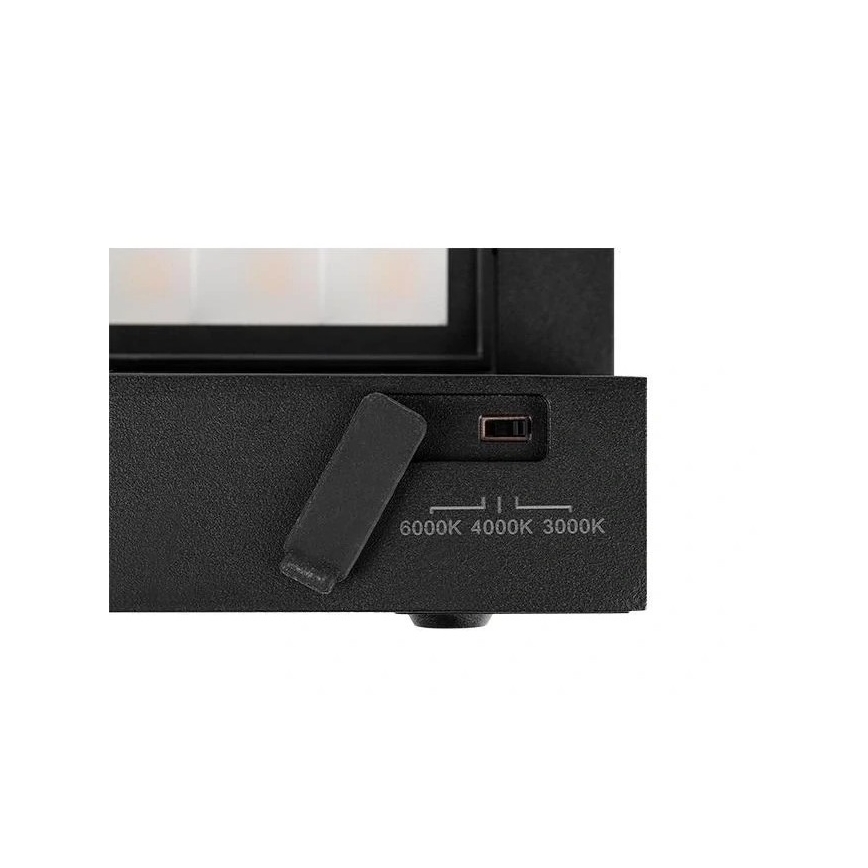 Aplica LED de exterior pentru perete cu senzor de mișcare și senzor crepuscular, 36W, 230V, 3000/4000/6500K, IP54, negru