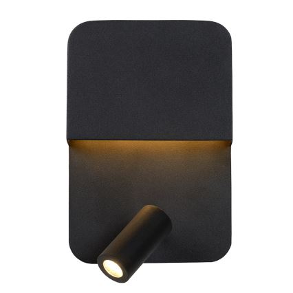 Aplică  Lucide 79200/08/30 BOXER LED/5W/230V + LED/5W USB negru