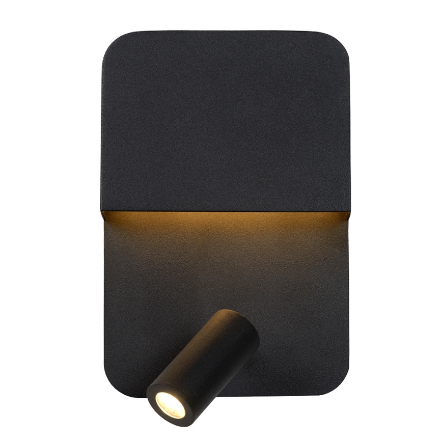 Aplică  Lucide 79200/08/30 BOXER LED/5W/230V + LED/5W USB negru