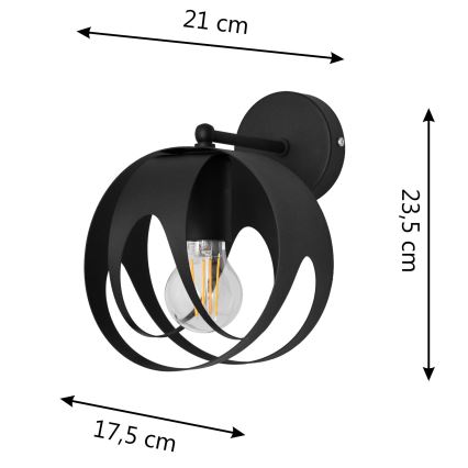 Aplică MOONLIGHT 1xE27/15W/230V neagră
