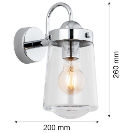 Aplică pentru baie PASADENA 1xE27/15W/230V IP44 Argon 4719