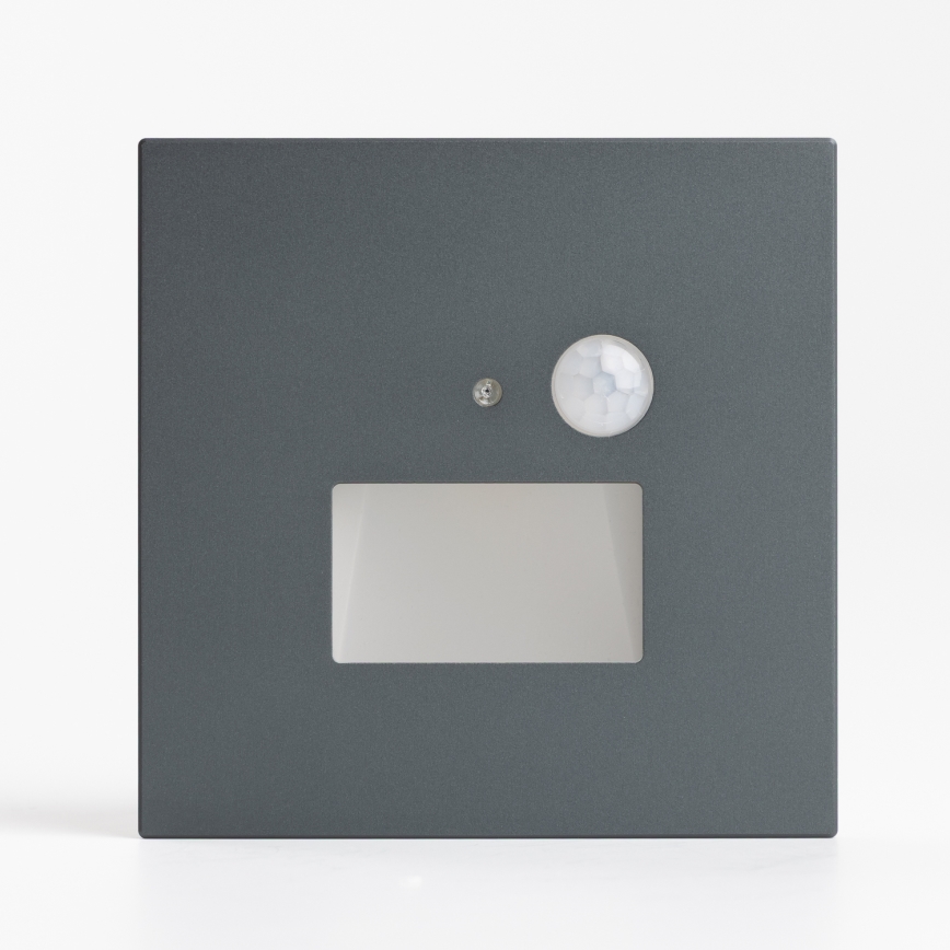 Aplica LED pentru scări cu senzor de mișcare și de amurg LED/1,5W/230V 3000/4000/6000K antracit