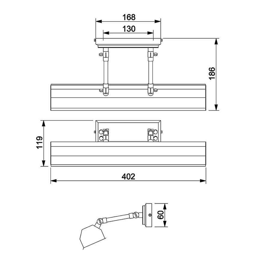 Aplică pentru tablouri CHAWTON 2xE14/40W/230V Elstead