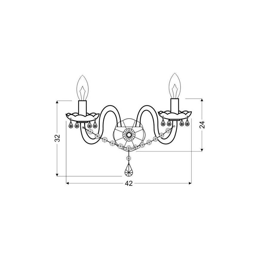 Aplică perete MARIA TERESA 2xE14/40W/230V