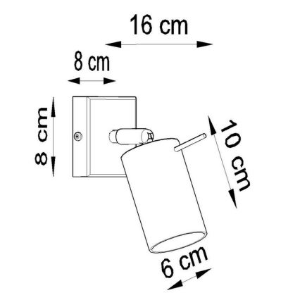 Aplică perete spot RING 1xGU10/40W/230V