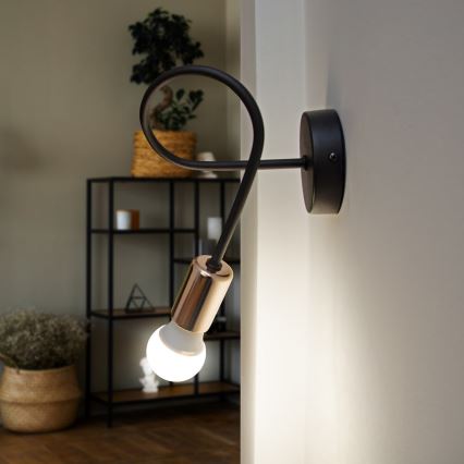 Aplică perete TUBE 1xE27/15W/230V negru