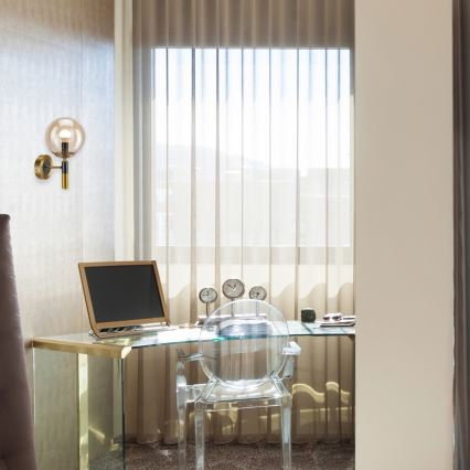 Aplică ROLLO 1xE14/5W/230V auriu/fumuriu bej