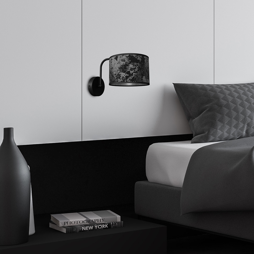 Aplică SATINO 1xE27/60W/230V neagră/gri