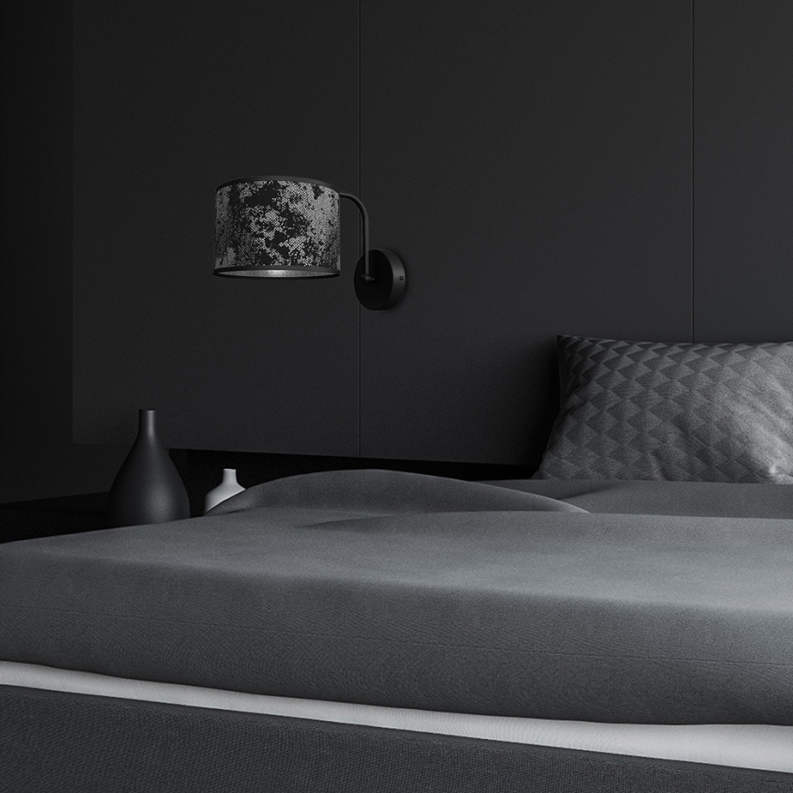 Aplică SATINO 1xE27/60W/230V neagră/gri