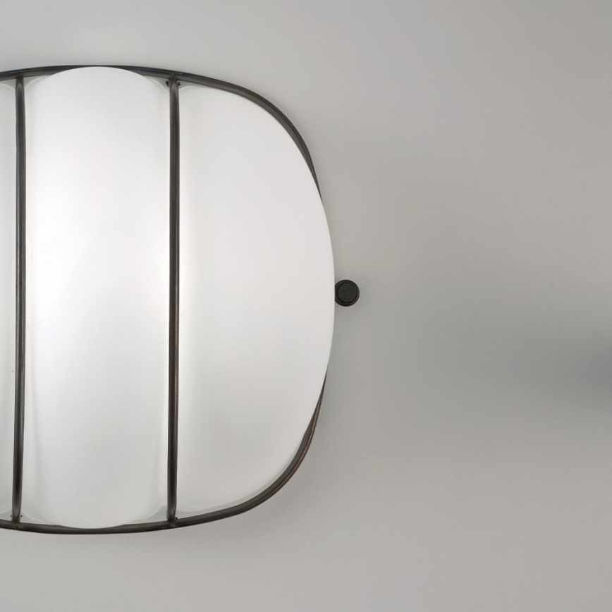 Aplică SIRU CAGE 1xGX53/10W/230V 20 cm negru/alb sticlă venețiană