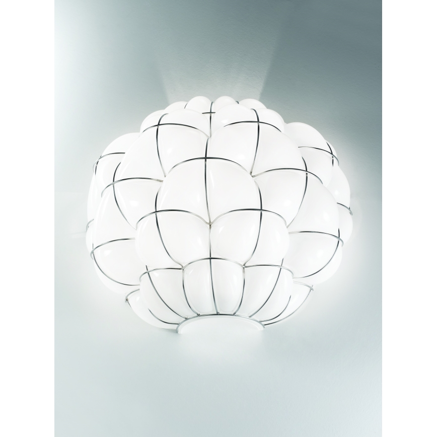 Aplică SIRU POUFF 1xE27/60W/230V crom/alb sticlă venețiană