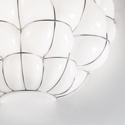 Aplică SIRU POUFF 1xE27/60W/230V crom/alb sticlă venețiană