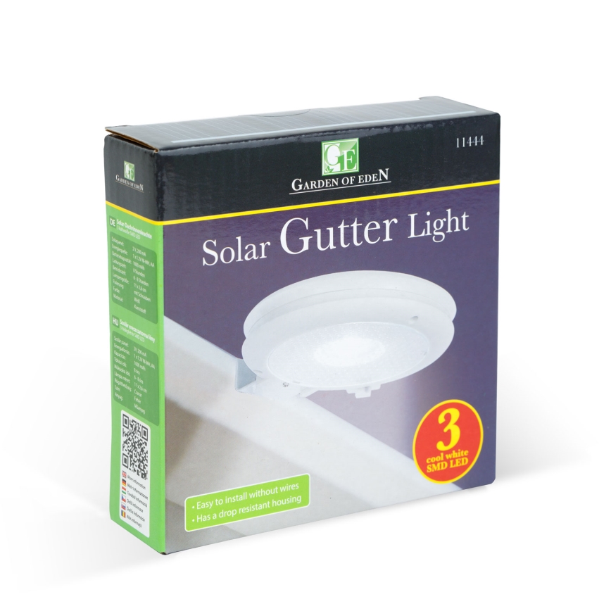 Aplica solară de perete cu LED, 1,2 V, 1000 mAh, IP44, alb