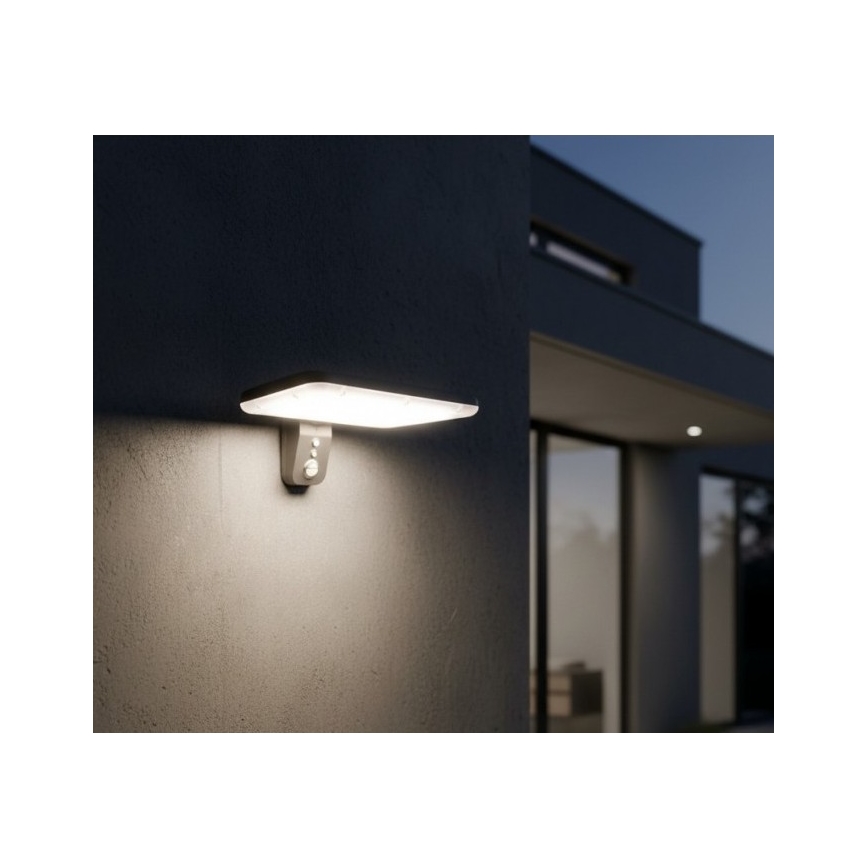 Lampă de perete solară cu senzor PHOENIX LED/15W/3,2V 3000/4000K IP65 6000 mAh