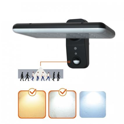 Lampă de perete solară cu senzor PHOENIX LED/15W/3,2V 3000/4000K IP65 6000 mAh