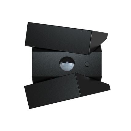 Aplică solară de perete LED cu senzor LED/2,5W/3,7V 3000/4000/6000K IP65 1200 mAh neagră