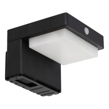 Aplica solară de perete LED cu senzor, 5W, 3,7V, 2000 mAh, IP44, neagră
