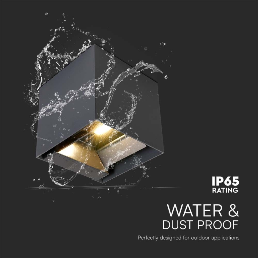 Lampă solară de perete cu senzor LED/9W/5V 3000/4000/5000K IP65 2600 mAh antracit