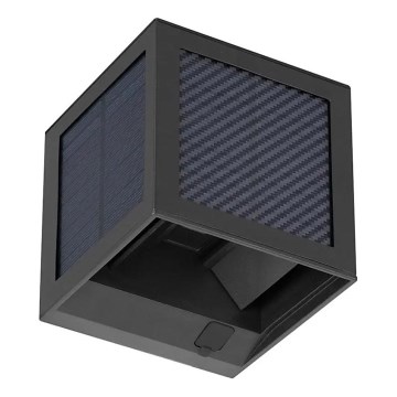 Aplica solară de perete LED cu senzor, LED/9W/3,7V, 3000/4000/6000K, IP65, 2600 mAh, negru