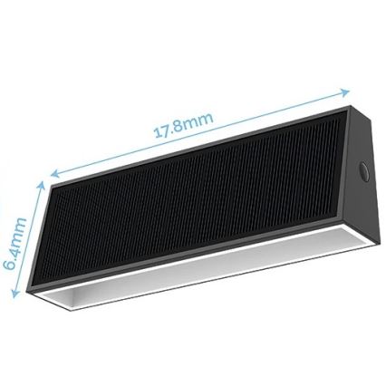 Aplică solară de perete LED Viking, 1,3 W, 3,7 V, IP44, 4000 K, 2000 mAh