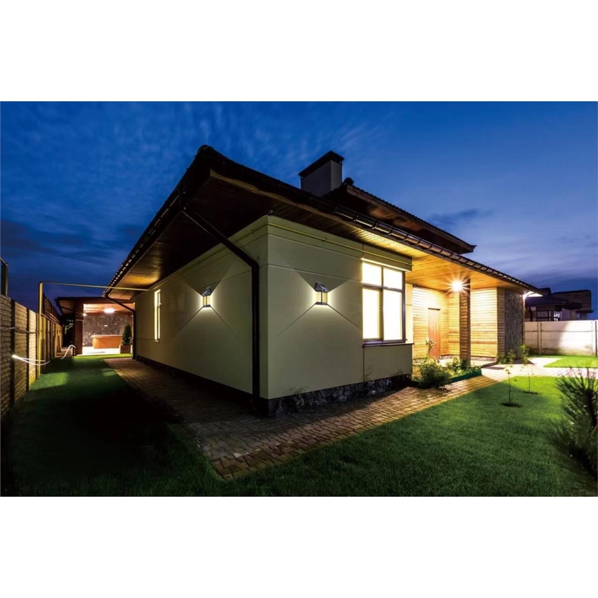 Aplică solară LED de perete pentru exterior, cu senzor, LED/1W/3,7V 1200 mAh IP65