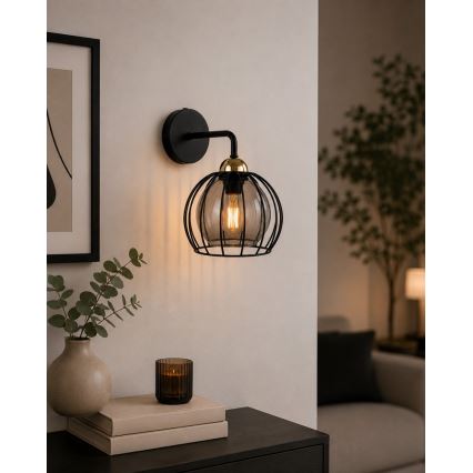 Aplică SOLO BLACK 1xE27/60W/230V black/gold