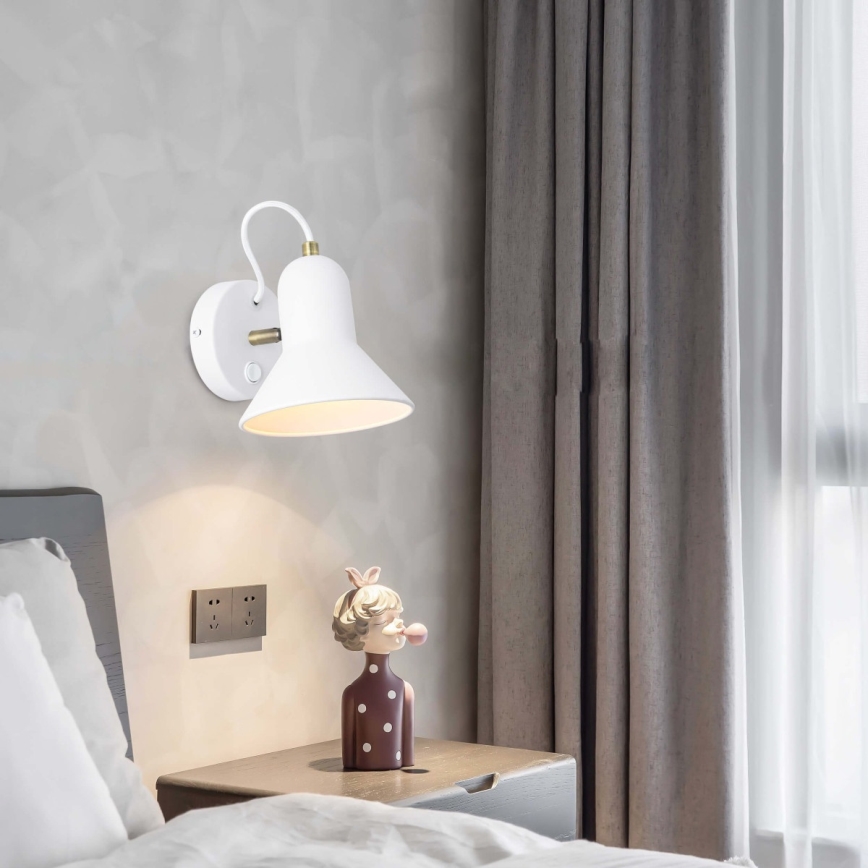 Aplica spot de perete ASTAMA 1xE27/40W/230V alb/alamă