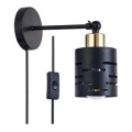 Aplica spot de perete cu întrerupător ELEN 1xE27/35W/230V negru/auriu