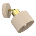 Aplica spot de perete PARKLA 1xE27/15W/230V bej/auriu