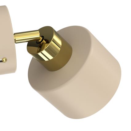 Aplica spot de perete PARKLA 1xE27/15W/230V bej/auriu