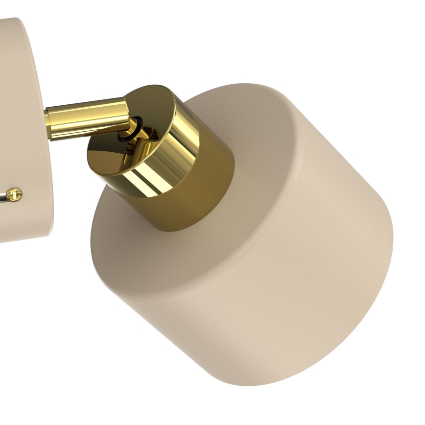Aplica spot de perete PARKLA 1xE27/15W/230V bej/auriu