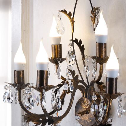 Aplică TERESA 5xE14/6W/230V bronz ONLI