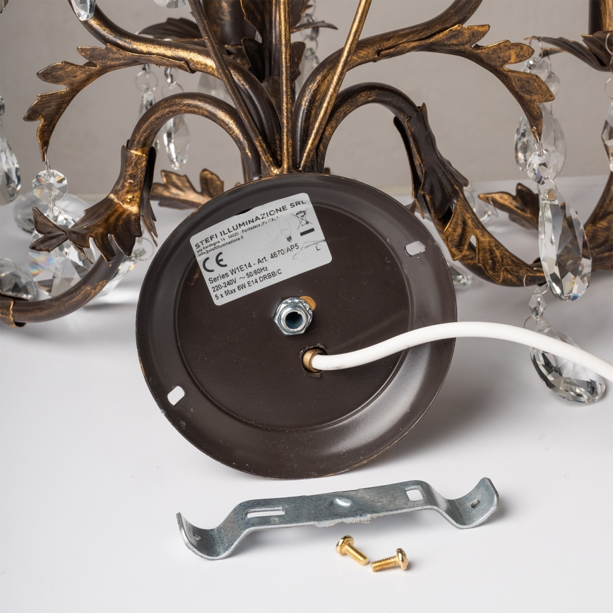 Aplică TERESA 5xE14/6W/230V bronz ONLI