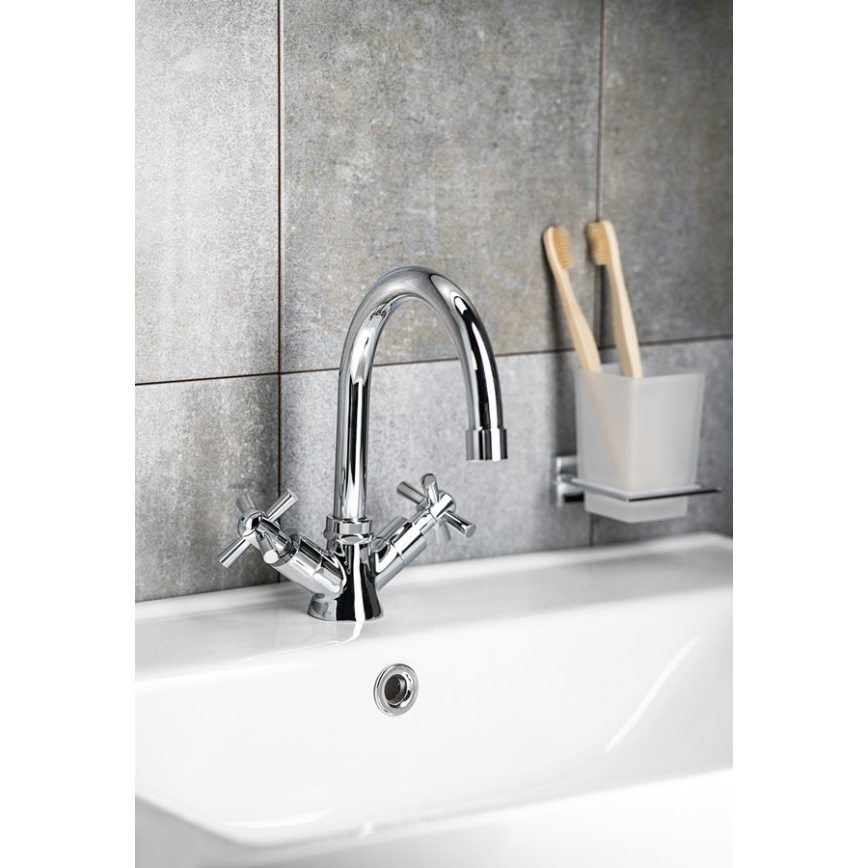 Aqualine - Baterie pentru lavoar XENIA RETRO 22,2 cm, crom lucios