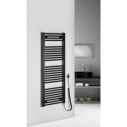 Aqualine - Radiator electric de baie DIRECT-E, 400 W, 132 x 45 cm, negru mat