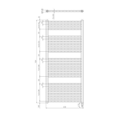 Aqualine - Radiator electric de baie DIRECT-E, 400 W, 132 x 45 cm, negru mat